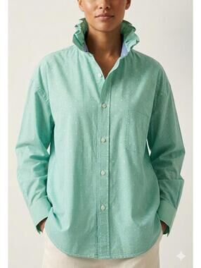 Upcycled Charleston Threads Green Gingham Button-Up Shirt XXL